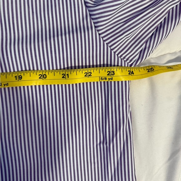 NWOT Purple and White Striped Button Down, Sz XL - Picture 4 of 6